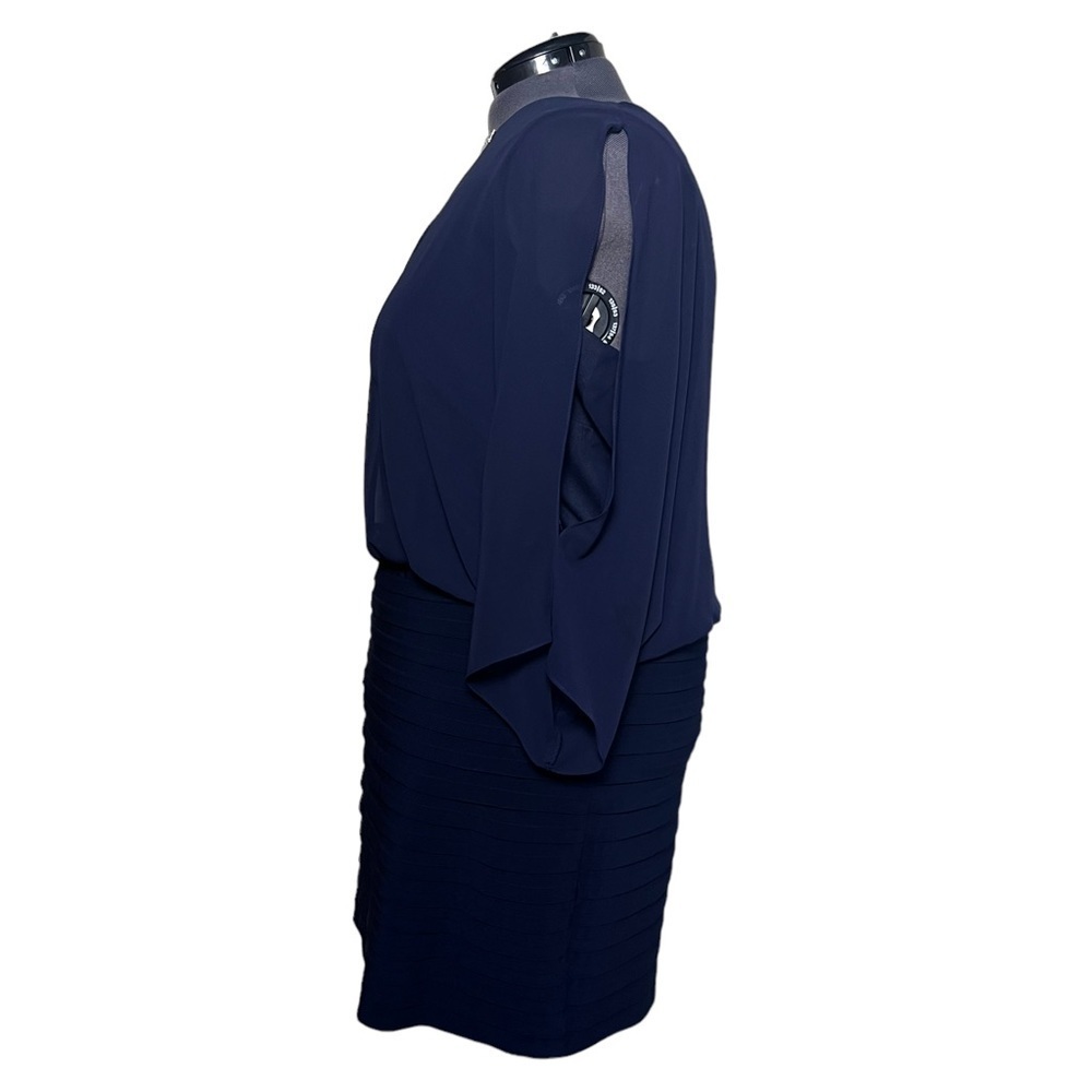 Xscape Navy Blue Formal Chiffon Dress (22W) - Picture 2 of 7
